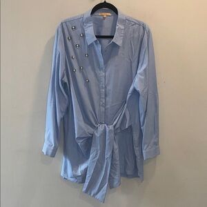 Gibson Latimer Pearl Embellished Button-Up Shirt